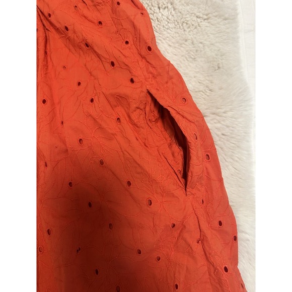 Madewell Eyelet Summertime Cami‎ Midi Dress Size M Orange - Picture 7 of 14
